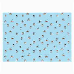 Cute Kawaii Dogs Pattern At Sky Blue Large Glasses Cloth (2 Sides) by Casemiro