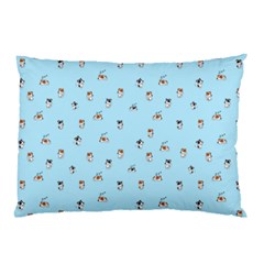 Cute Kawaii Dogs Pattern At Sky Blue Pillow Case by Casemiro