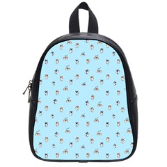 Cute Kawaii dogs pattern at sky blue School Bag (Small)