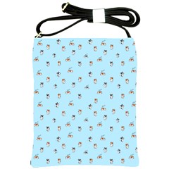 Cute Kawaii dogs pattern at sky blue Shoulder Sling Bag