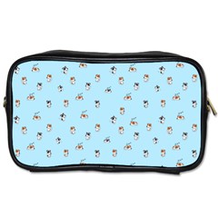 Cute Kawaii Dogs Pattern At Sky Blue Toiletries Bag (two Sides) by Casemiro