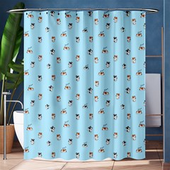 Cute Kawaii dogs pattern at sky blue Shower Curtain 60  x 72  (Medium) 