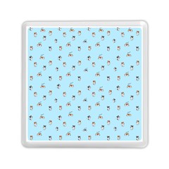 Cute Kawaii Dogs Pattern At Sky Blue Memory Card Reader (square) by Casemiro