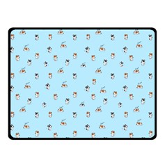 Cute Kawaii dogs pattern at sky blue Double Sided Fleece Blanket (Small) 