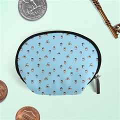 Cute Kawaii dogs pattern at sky blue Accessory Pouch (Small)