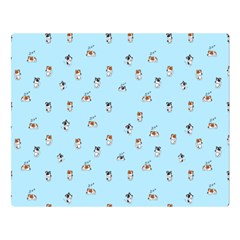 Cute Kawaii dogs pattern at sky blue Double Sided Flano Blanket (Large) 