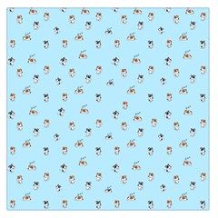 Cute Kawaii Dogs Pattern At Sky Blue Large Satin Scarf (square) by Casemiro