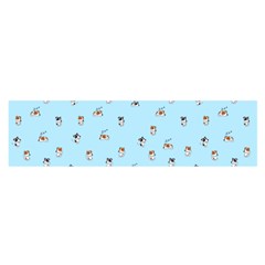 Cute Kawaii dogs pattern at sky blue Satin Scarf (Oblong)