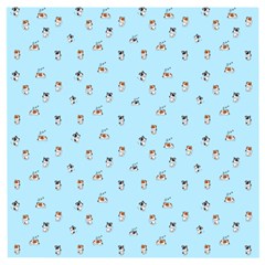 Cute Kawaii Dogs Pattern At Sky Blue Wooden Puzzle Square by Casemiro