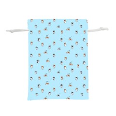 Cute Kawaii dogs pattern at sky blue Lightweight Drawstring Pouch (S)