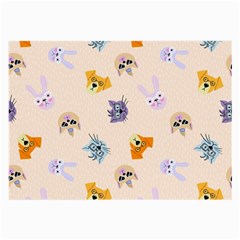 Funny Animal Faces With Glasses Cat Dog Hare Large Glasses Cloth by SychEva