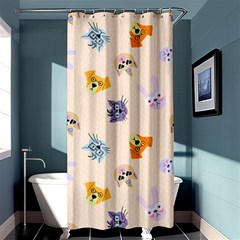 Funny Animal Faces With Glasses Cat Dog Hare Shower Curtain 36  X 72  (stall)  by SychEva