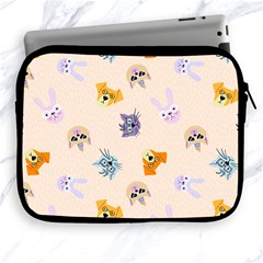 Funny Animal Faces With Glasses Cat Dog Hare Apple Ipad 2/3/4 Zipper Cases by SychEva