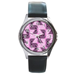 Abstract Round Metal Watch