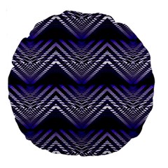 Digital Waves Large 18  Premium Round Cushions