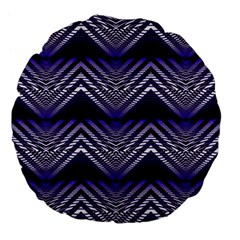 Digital Waves Large 18  Premium Flano Round Cushions by Sparkle