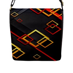 Modern Geometry Flap Closure Messenger Bag (l) by Sparkle