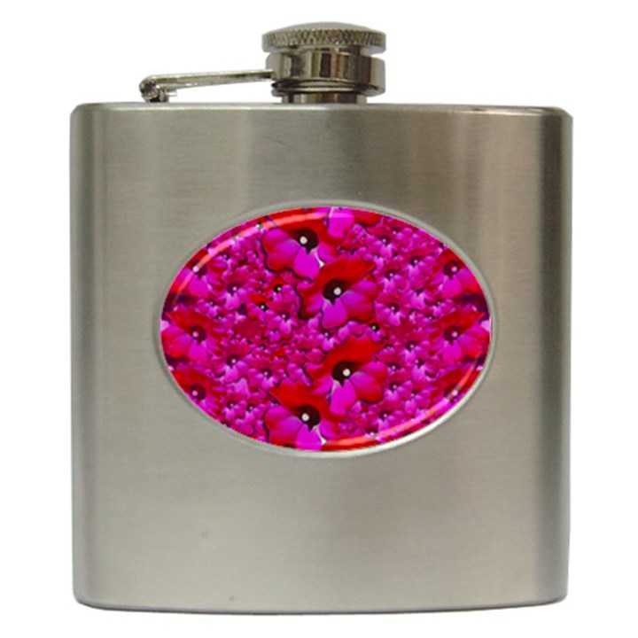 Flowers Grow And Peace Also For Humankind Hip Flask (6 oz)