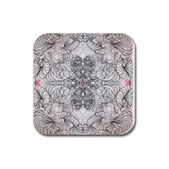 Mono Repeats Rubber Coaster (square)  by kaleidomarblingart