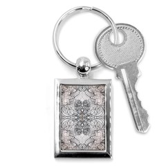 Mono Repeats Key Chain (rectangle) by kaleidomarblingart