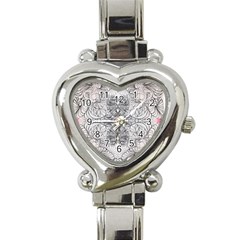 Mono Repeats Heart Italian Charm Watch by kaleidomarblingart