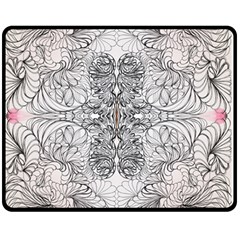 Mono Repeats Double Sided Fleece Blanket (medium)  by kaleidomarblingart