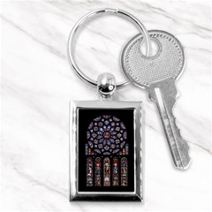 Chartres-cathedral-notre-dame-de-paris-amiens-cath-stained-glass Key Chain (rectangle) by Sudhe