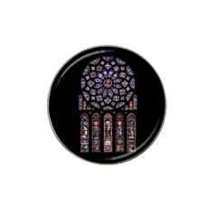 Chartres-cathedral-notre-dame-de-paris-amiens-cath-stained-glass Hat Clip Ball Marker by Sudhe