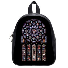 Chartres-cathedral-notre-dame-de-paris-amiens-cath-stained-glass School Bag (small) by Sudhe