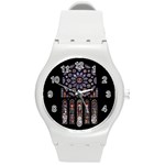 Chartres-cathedral-notre-dame-de-paris-amiens-cath-stained-glass Round Plastic Sport Watch (M) Front