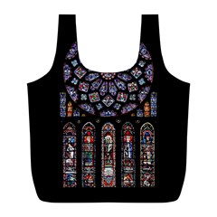 Chartres-cathedral-notre-dame-de-paris-amiens-cath-stained-glass Full Print Recycle Bag (l) by Sudhe