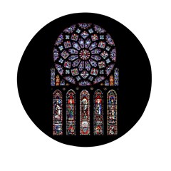 Chartres-cathedral-notre-dame-de-paris-amiens-cath-stained-glass Mini Round Pill Box