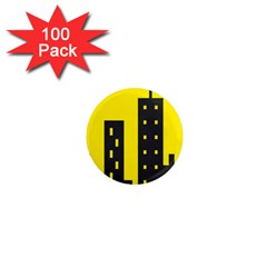 Skyline-city-building-sunset 1  Mini Magnets (100 Pack)  by Sudhe