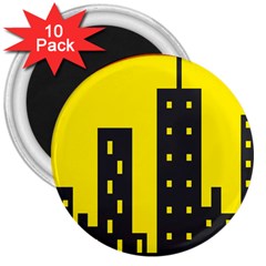 Skyline-city-building-sunset 3  Magnets (10 Pack)  by Sudhe