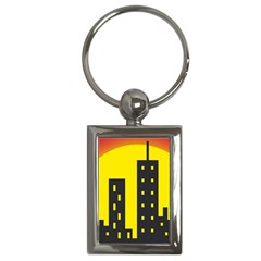 Skyline-city-building-sunset Key Chain (rectangle) by Sudhe