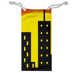 Skyline-city-building-sunset Jewelry Bag by Sudhe