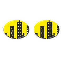 Skyline-city-building-sunset Cufflinks (oval) by Sudhe