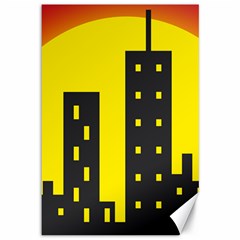 Skyline-city-building-sunset Canvas 12  X 18  by Sudhe