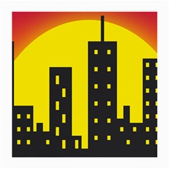 Skyline-city-building-sunset Medium Glasses Cloth by Sudhe