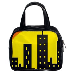 Skyline-city-building-sunset Classic Handbag (two Sides) by Sudhe