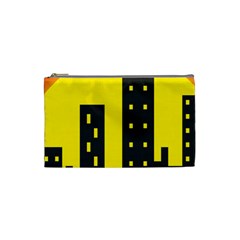 Skyline-city-building-sunset Cosmetic Bag (small) by Sudhe