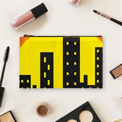 Skyline-city-building-sunset Cosmetic Bag (medium) by Sudhe