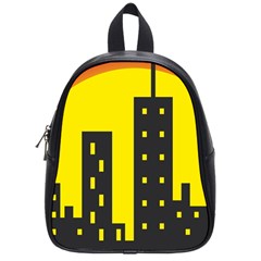 Skyline-city-building-sunset School Bag (small) by Sudhe