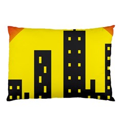 Skyline-city-building-sunset Pillow Case (two Sides) by Sudhe