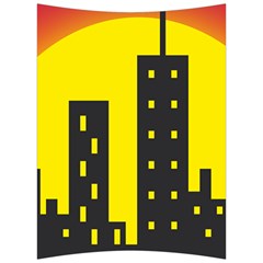 Skyline-city-building-sunset Back Support Cushion by Sudhe