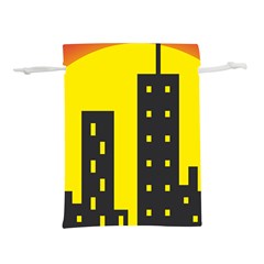 Skyline-city-building-sunset Lightweight Drawstring Pouch (s) by Sudhe