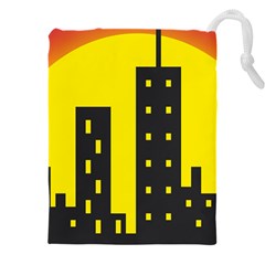 Skyline-city-building-sunset Drawstring Pouch (4xl) by Sudhe