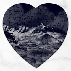 Mountain-snow-night-cold-winter Jigsaw Puzzle (heart) by Sudhe