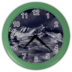 Mountain-snow-night-cold-winter Color Wall Clock by Sudhe