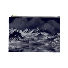 Mountain-snow-night-cold-winter Cosmetic Bag (large) by Sudhe